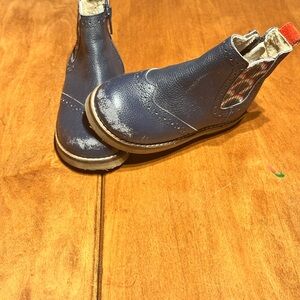 Mini Boden Navy Rainbow Leather Kids Boots - Sz 25 (8-8.5)